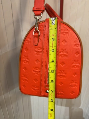 Red/orange embossed mcm Handbag Boston Bag