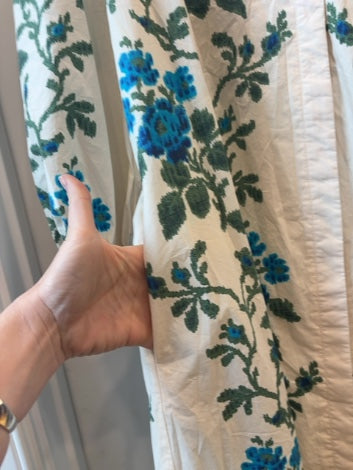 Cream/Blue floral Tuckernuck Dress Lachlan Dress MSRP $348 , L