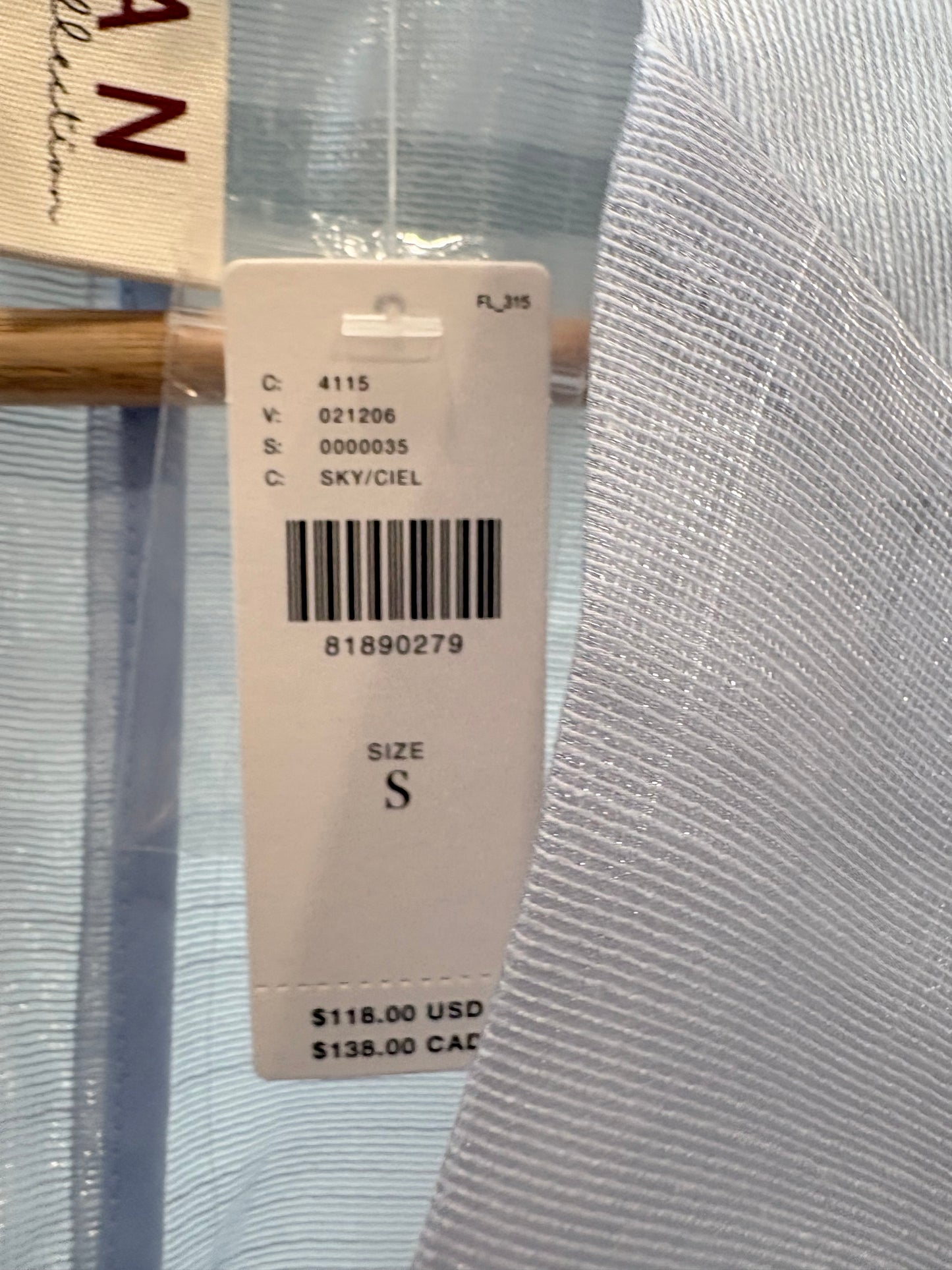 Powder Blue DOLAN Blazer Sheer, NWT , s