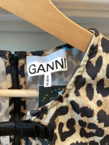 Leopard GANNI Dress Nylon mini MSRP $395 , s