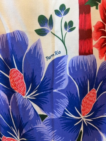 Cream, print Farm Rio x Anthro Skirt Palm tree print, s