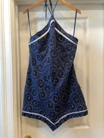Navy STAUD Mini Dress Black swirl, halter , L