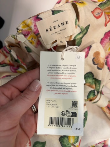 Cream Floral  Sézane Dress NWT, xs