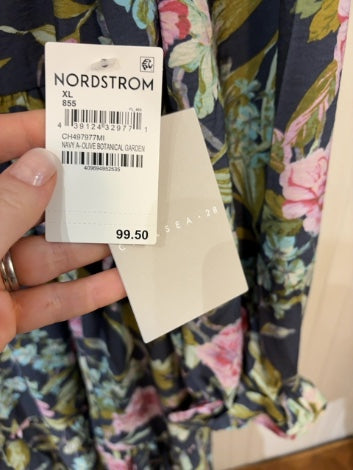 Grey Chelsea 28 Dress NWT Longsleeve Mulit Floral, XL
