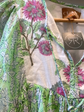 Clover, Block print  Clara The Label Tunic boho/peasant, xs