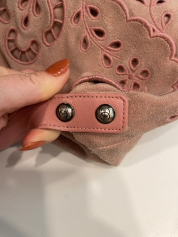 Pink Suede Chanel  Cross body bag Edinburgh mini Highland AS IS overall condition