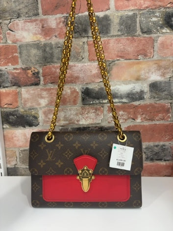 Monogram/Red Louis Vuitton Handbag Victoire Spain 2018