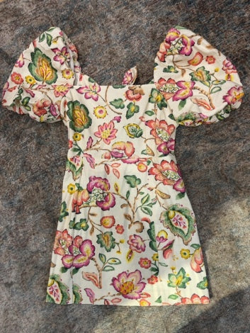 Cream Floral  Sézane Dress NWT, xs