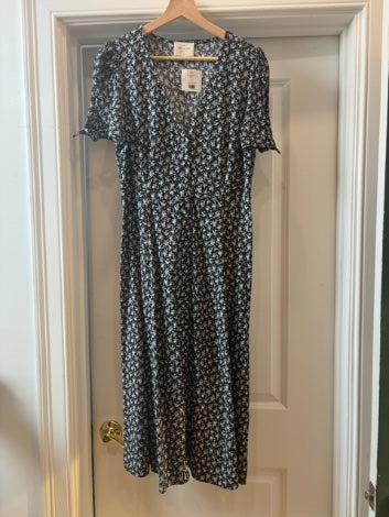 Navy, white floral  Sézane Dress , s