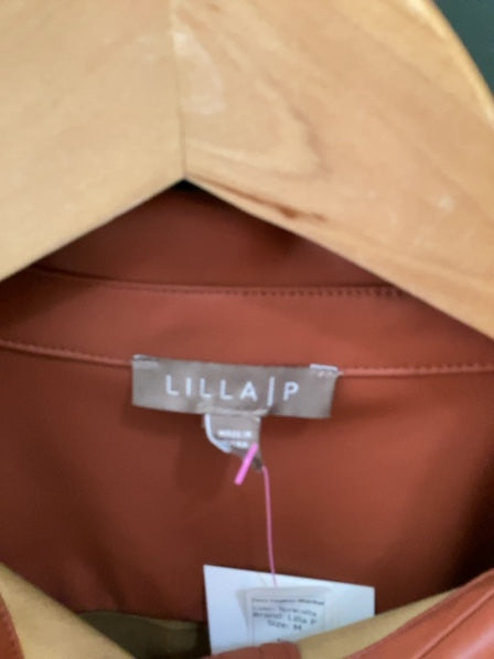 Terracotta  Lilla P  Faux Leather Shacket, M