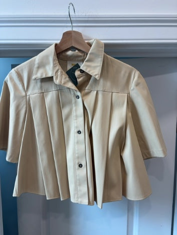 Tan Maeve Blouse Faux leather , S