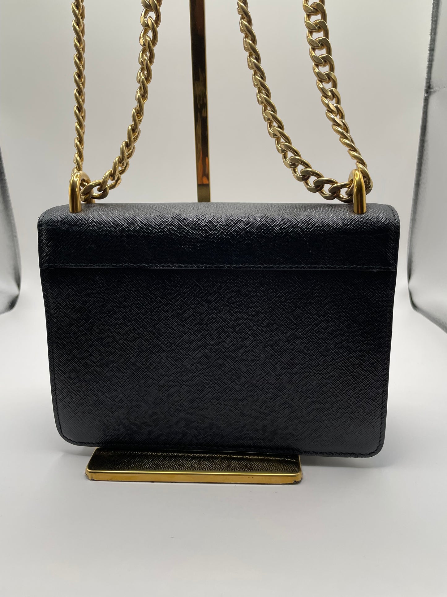 Black/Gold Prada Handbag Saffiano Lux crossbody