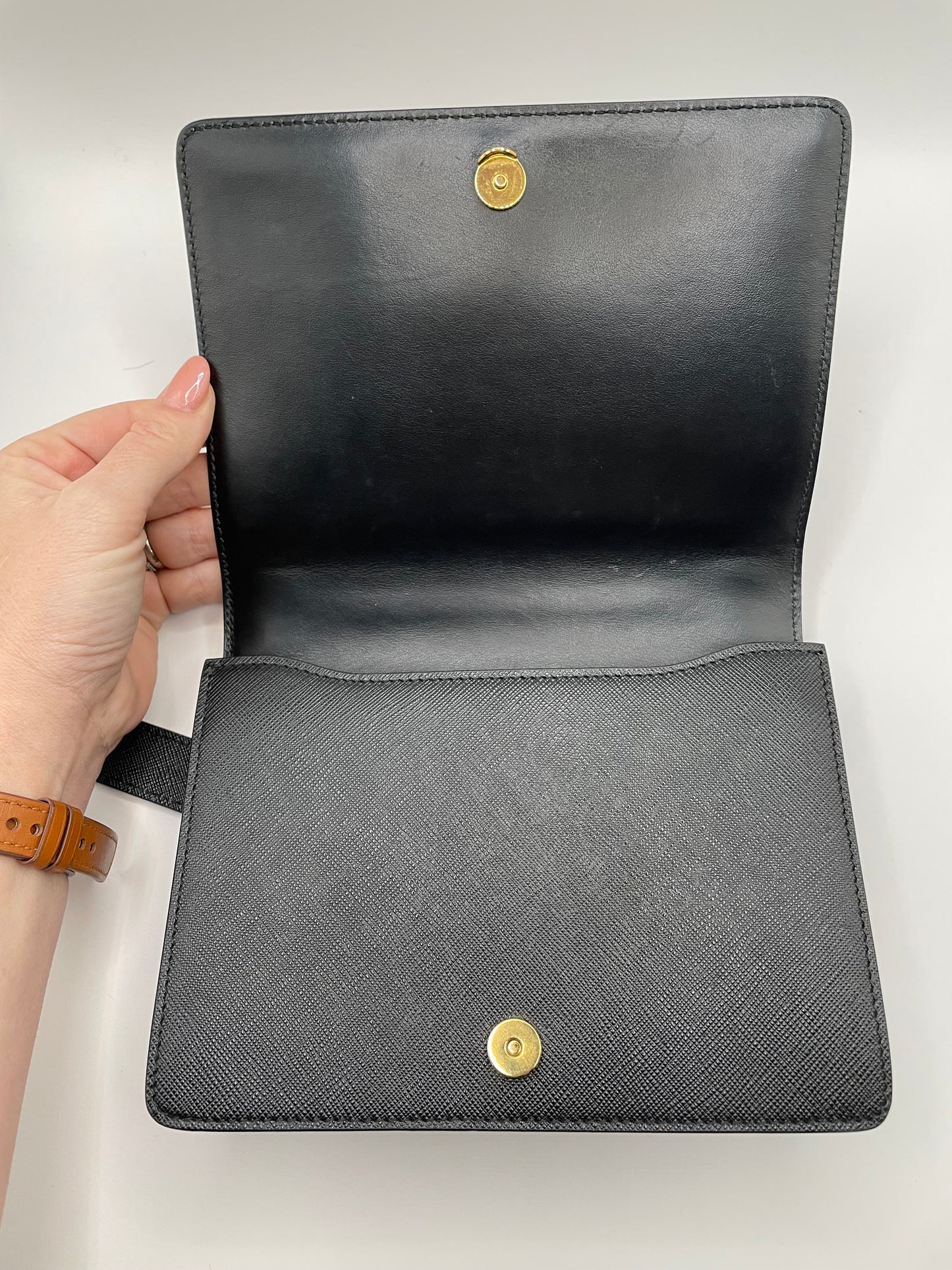 Black/Gold Prada Handbag Saffiano Lux crossbody