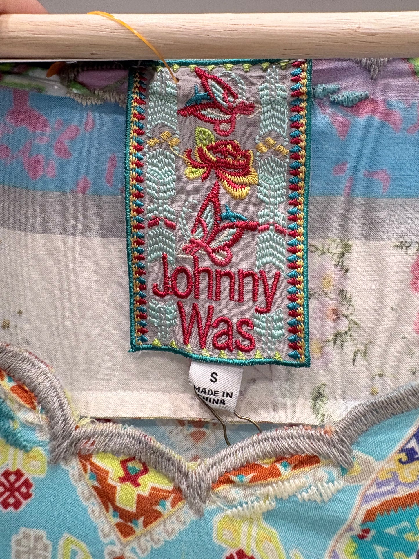 Teal/Multi Johnny Was Tunic Pullover, NWT, s $250 MSRP