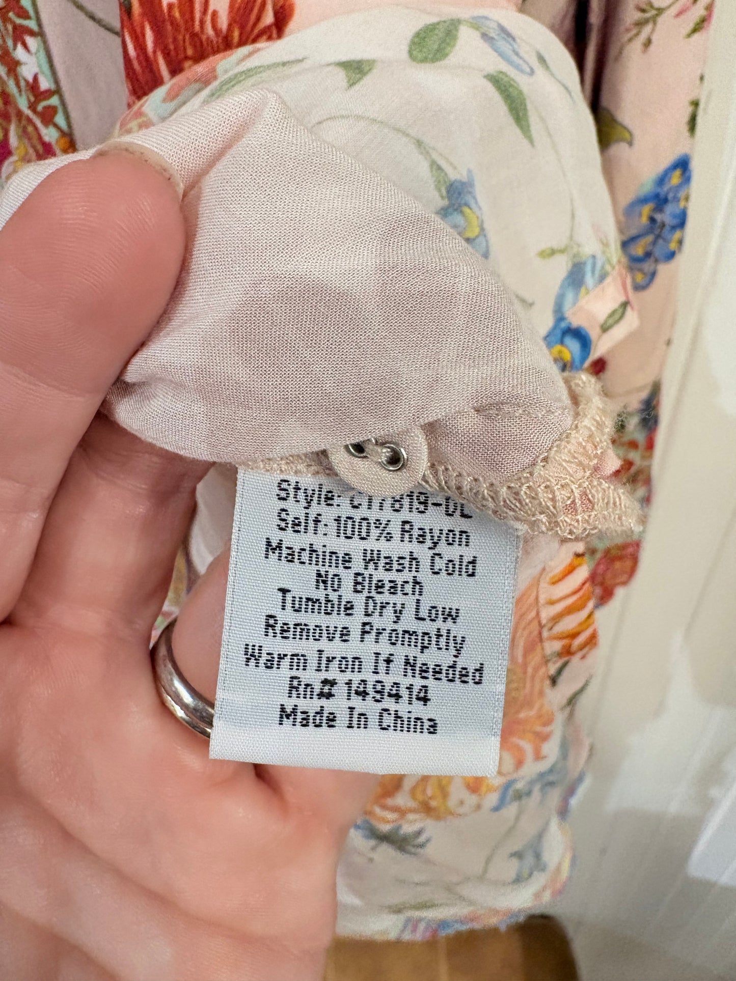Blush, multi floral  Johnny Was Blouse Silk/boho, s