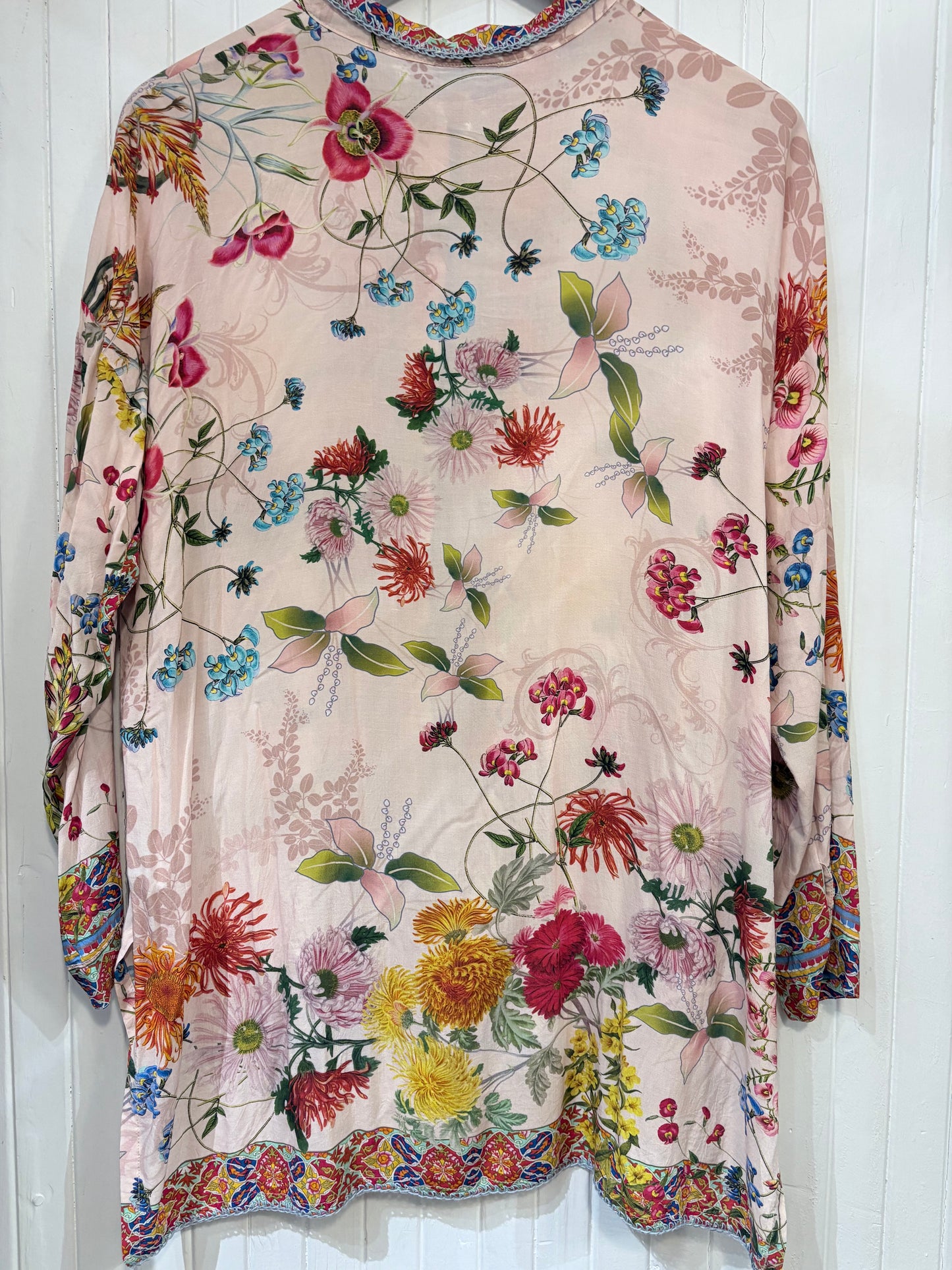 Blush, multi floral  Johnny Was Blouse Silk/boho, s