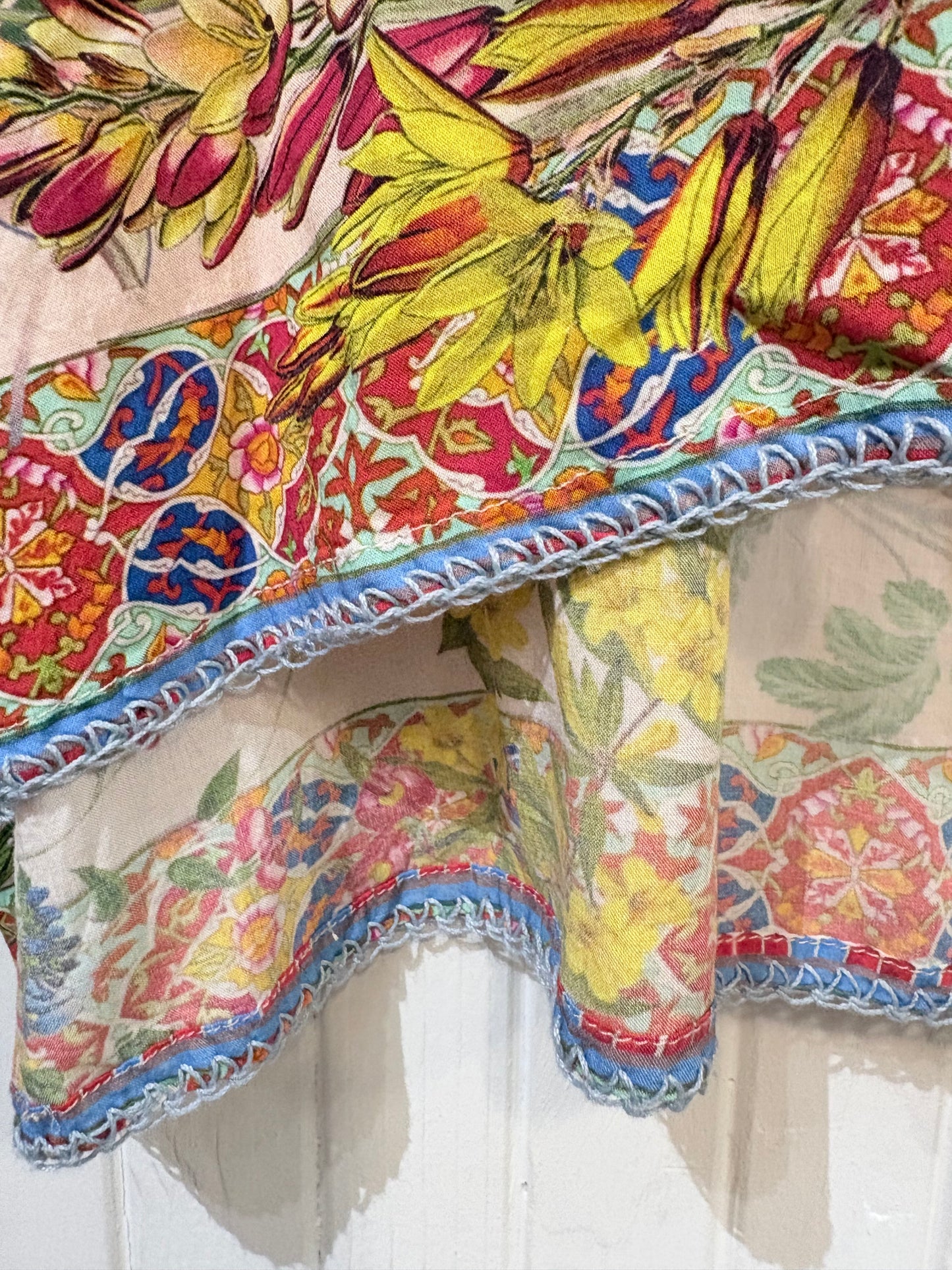 Blush, multi floral  Johnny Was Blouse Silk/boho, s