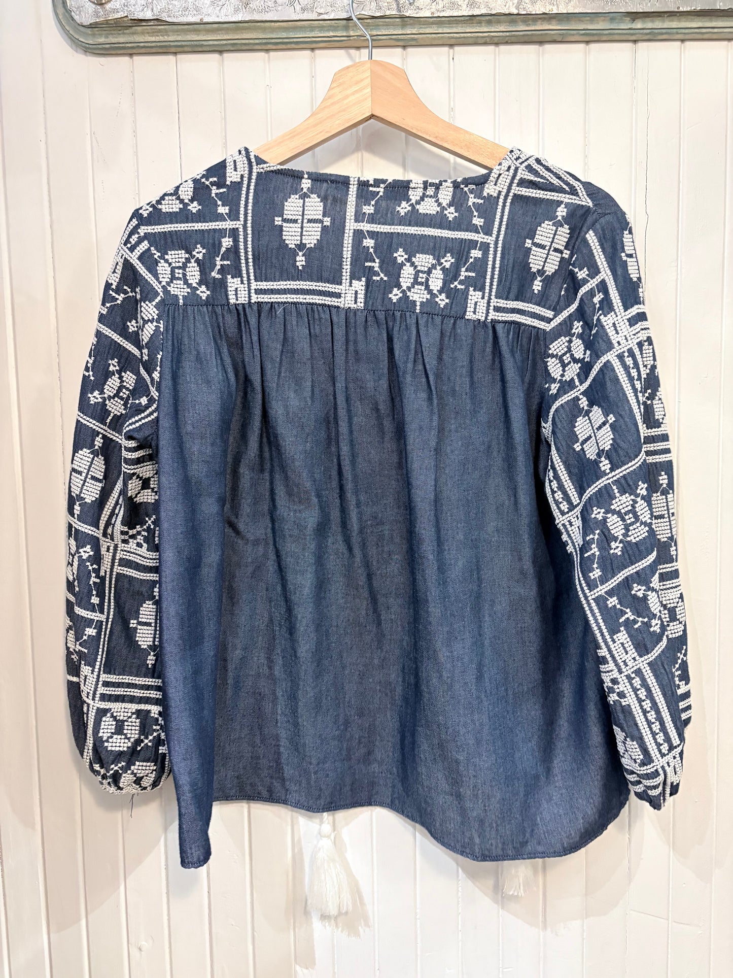 Denim  English Factory Blouse White embroidered, s
