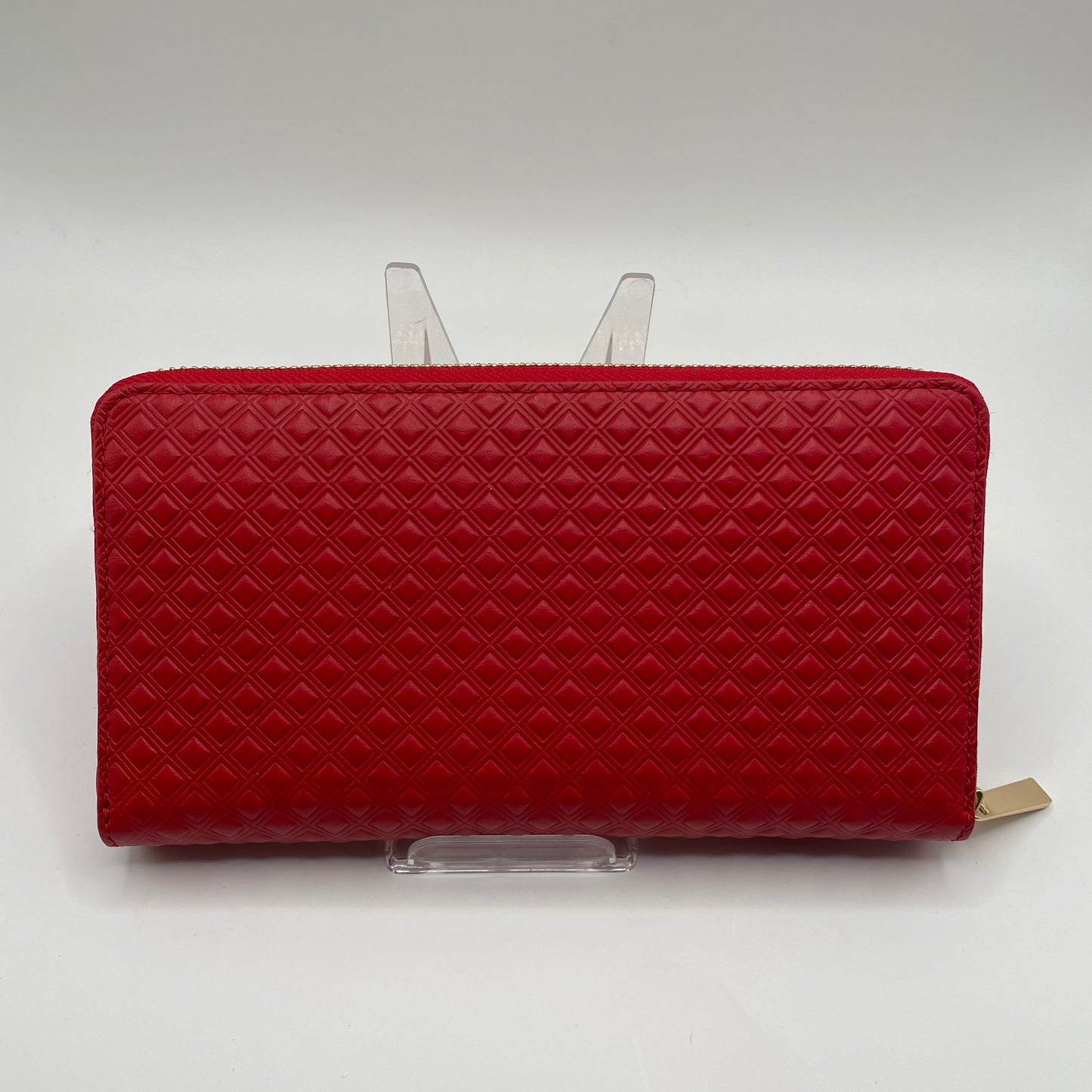 Red Embossed Tory Burch Wallet "Marion" zip around