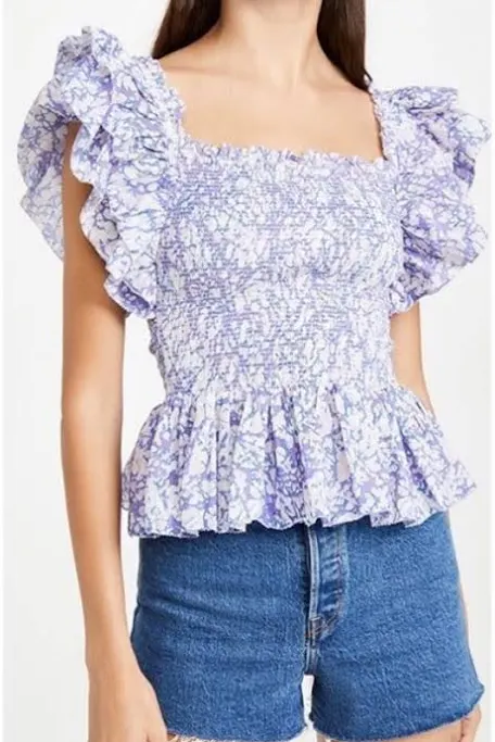 Liliac Love the Label Top Smocked, floral, s