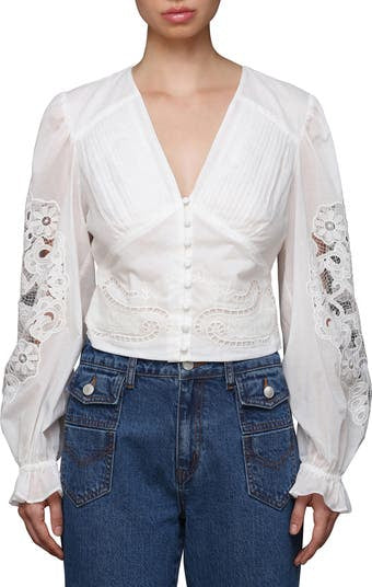 White Farm Rio Blouse Lace, M