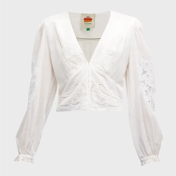 White Farm Rio Blouse Lace, M