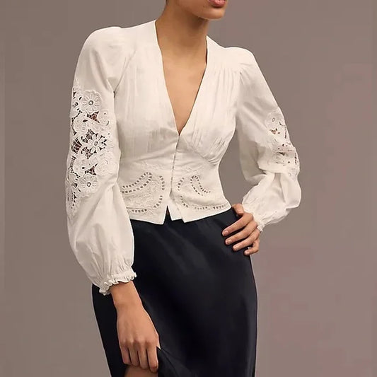 White Farm Rio Blouse Lace, M