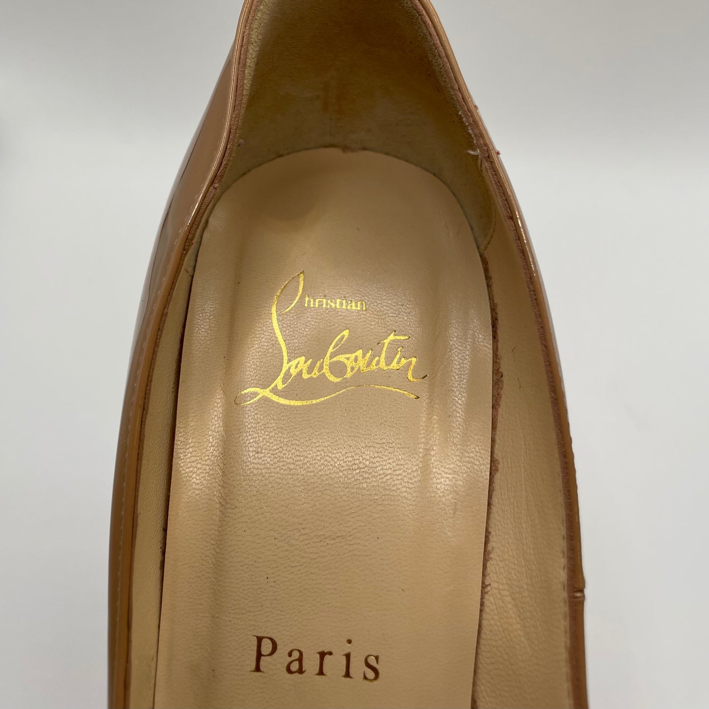 Tan Christian Louboutin Pump Taclou Pump, 38.5