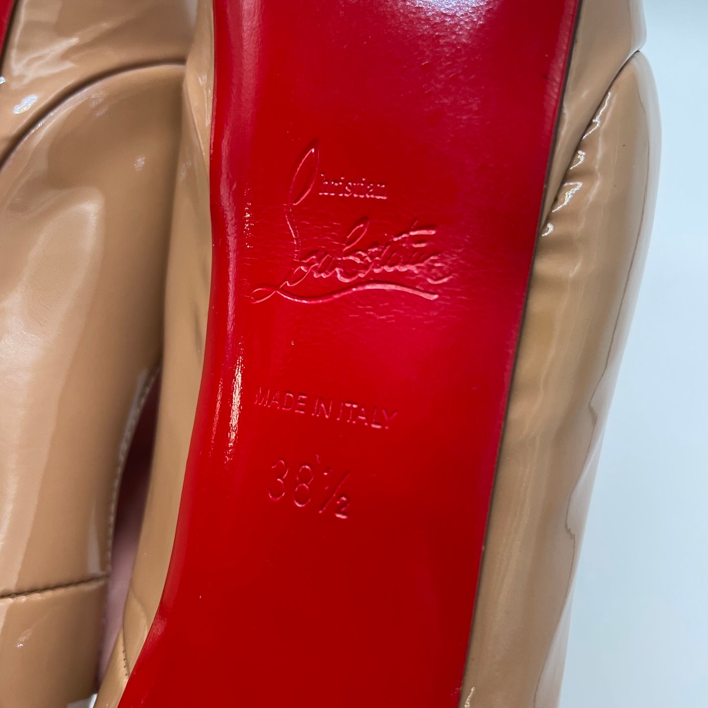 Tan Christian Louboutin Pump Taclou Pump, 38.5