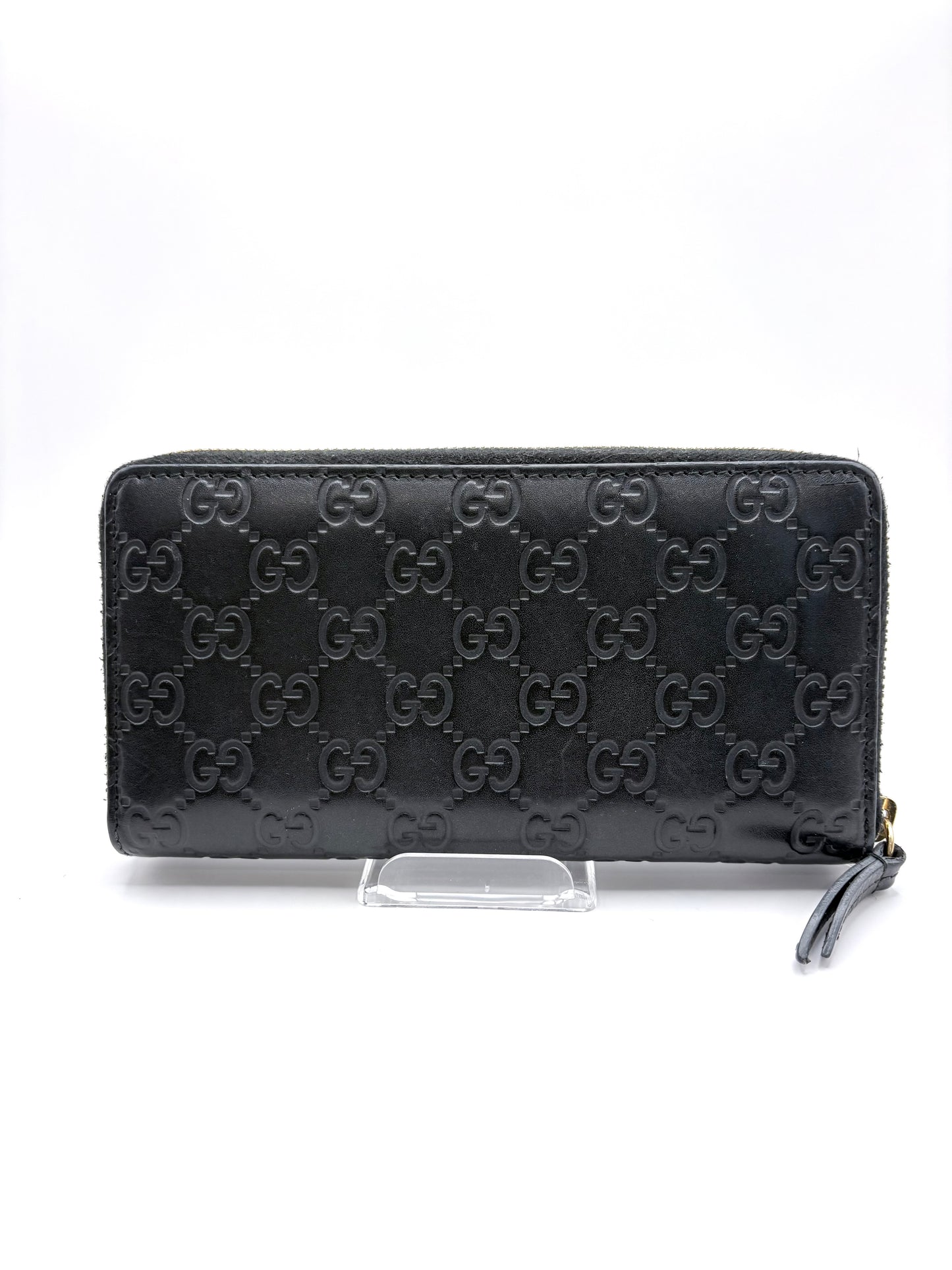 Black Embossed Gucci Wallet rt $765 2019