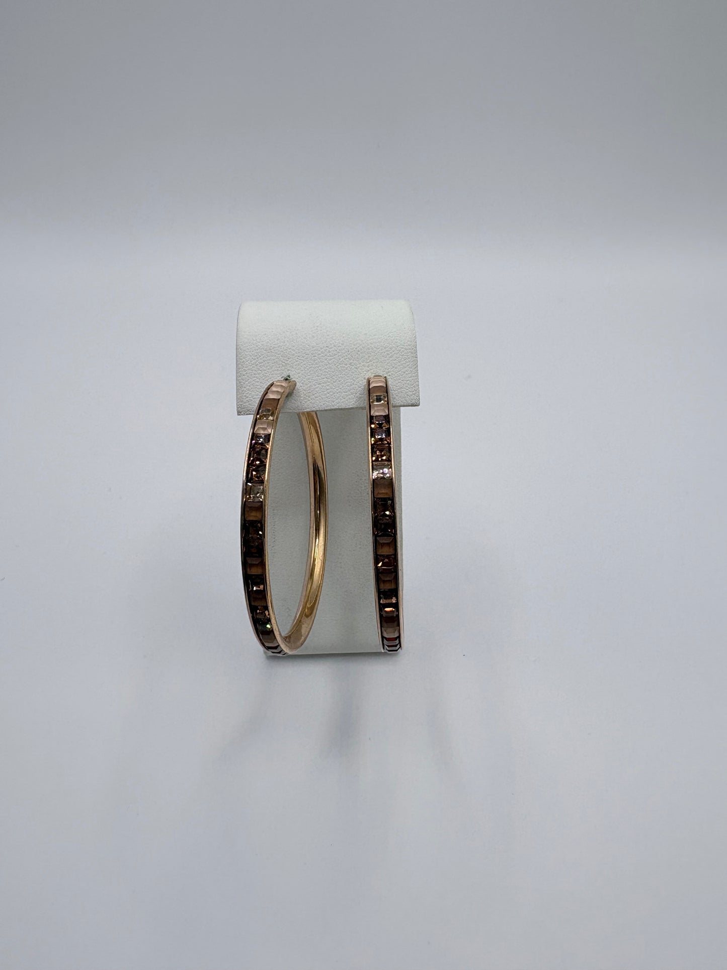 Gold/Bronze Viktor & Rolf Earrings Atelier Swarvowski crystal hoops
