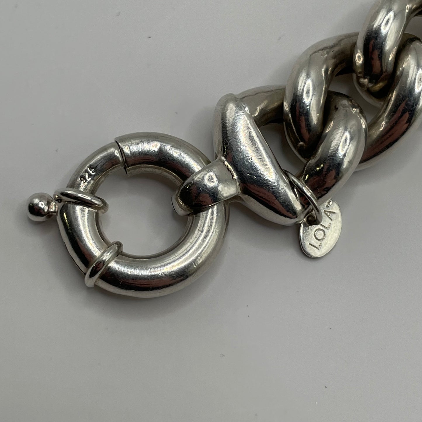 silver LOLA Bracelet large curb links, no size