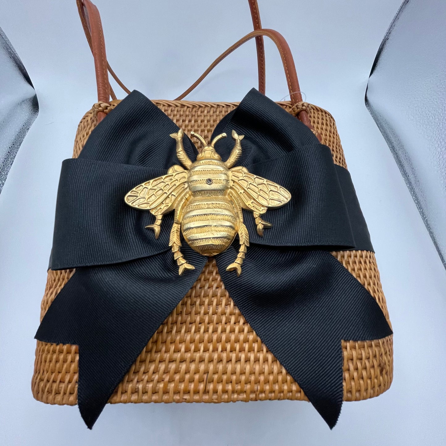 Rattan/Gold Bee Lisi Lerch Purse Bosom Buddy Bag