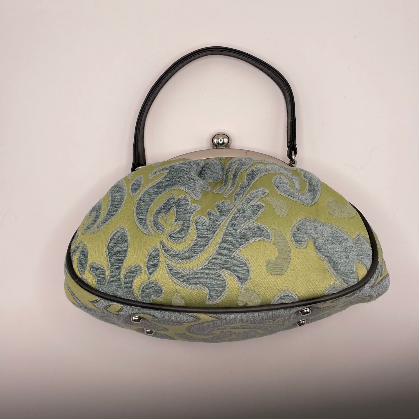 Blue/Green Glenda Gies  Purse Kiss\-Lock Paisley