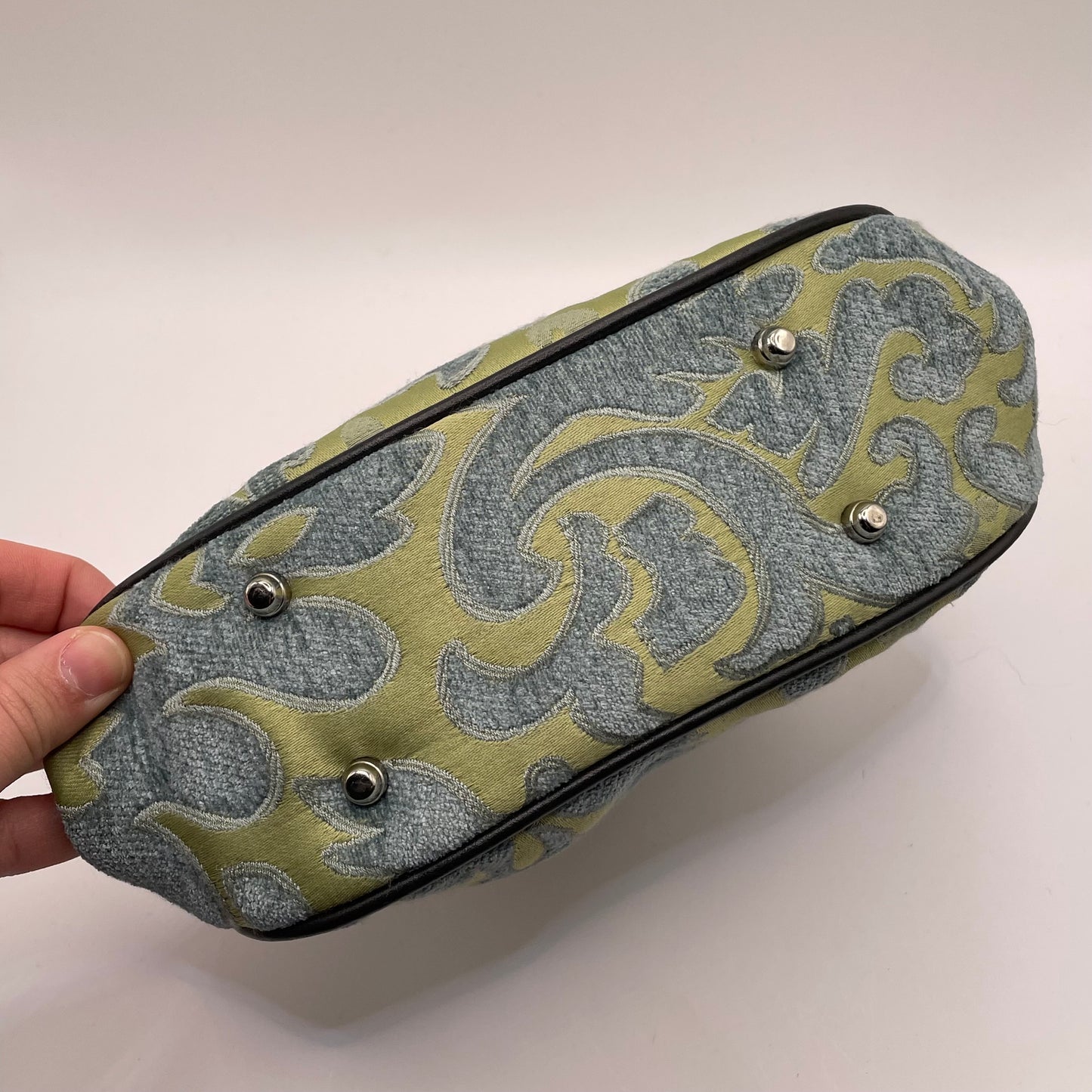 Blue/Green Glenda Gies  Purse Kiss\-Lock Paisley