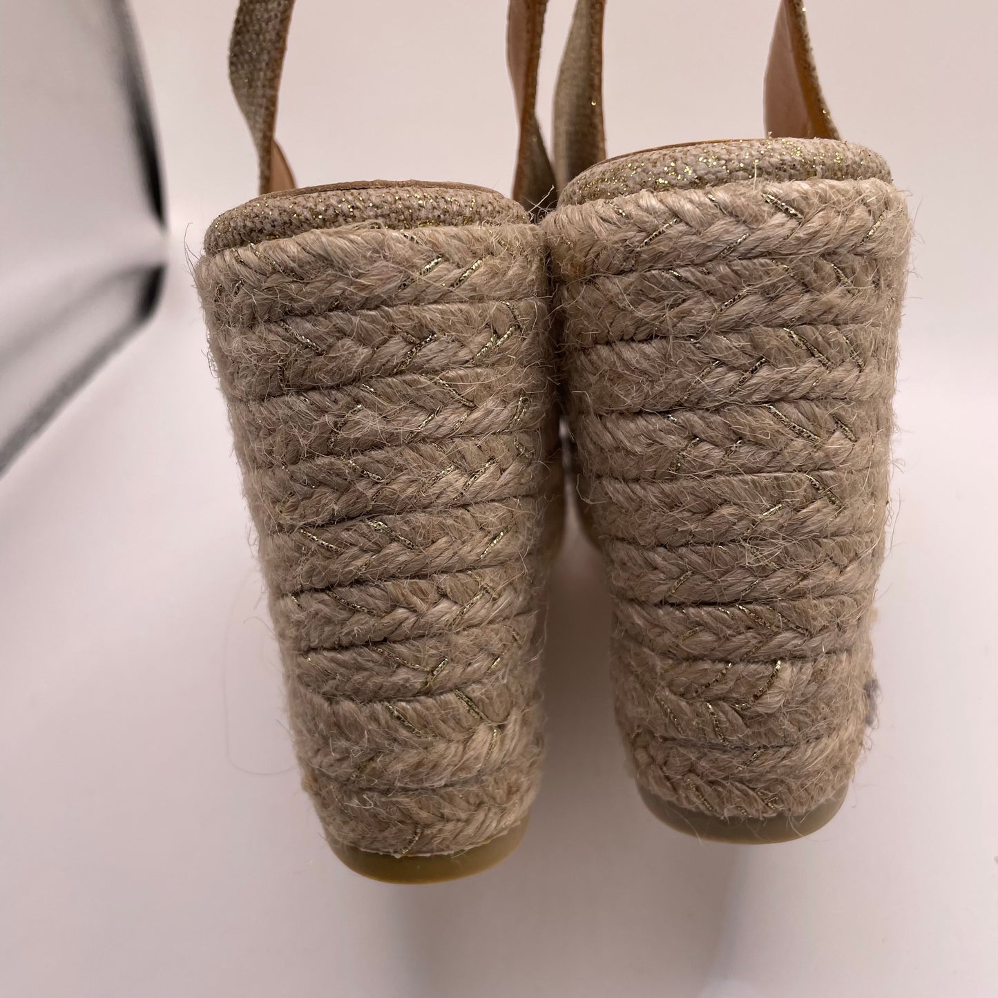 Gold/Espadrille  Castaner Wedge Shoe , 8.5