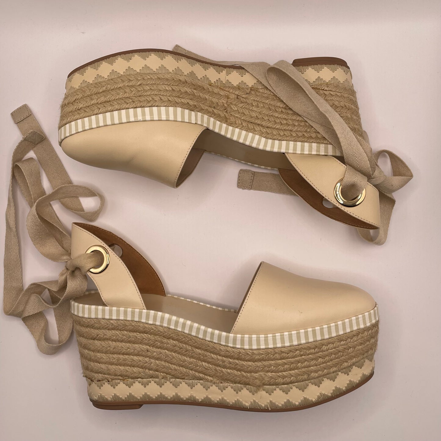 tan Tory Burch Wedge Platform Dandy Espadrille in dulce de leche, 9