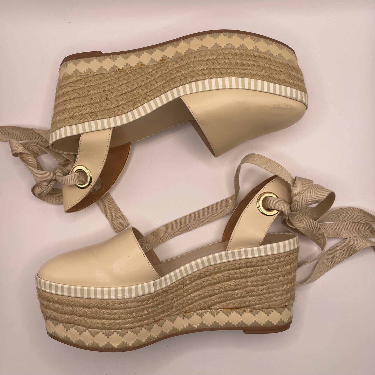 tan Tory Burch Wedge Platform Dandy Espadrille in dulce de leche, 9