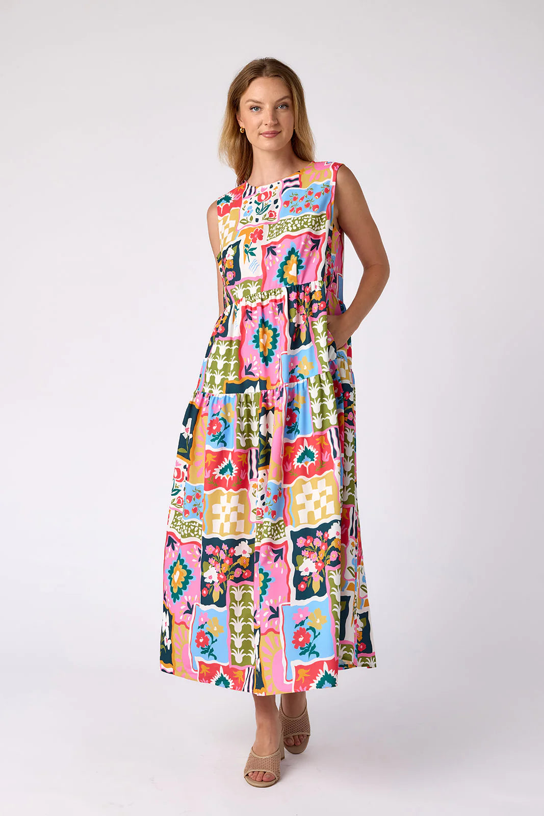 Multi  Crosby  Dress Arlo Press, Patch print  rt $298, L