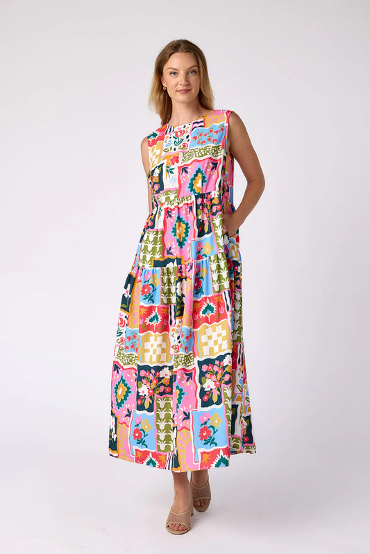 Multi  Crosby  Dress Arlo Press, Patch print  rt $298, L