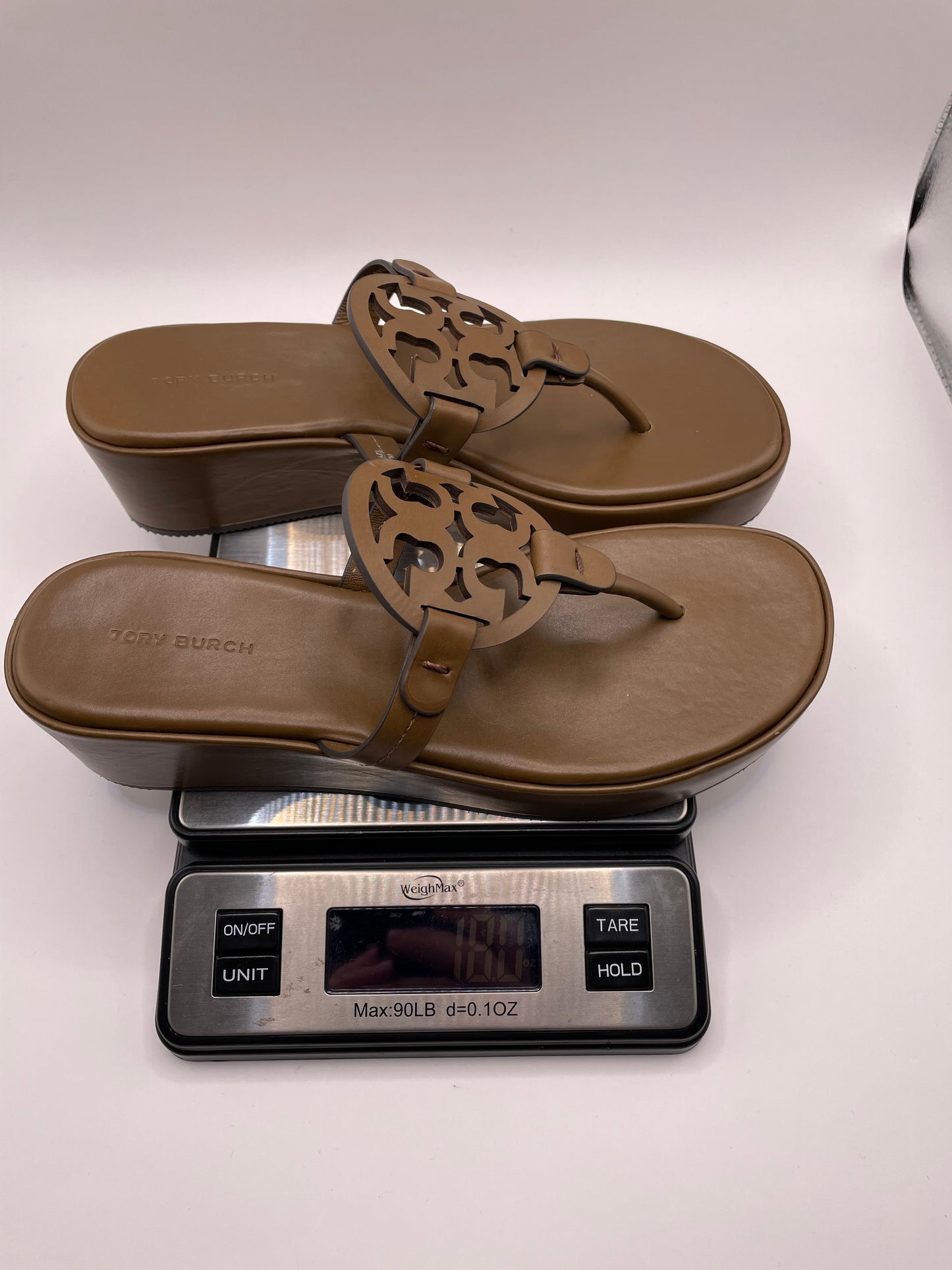 Chocolate Tory Burch Wedge Sandal , 7