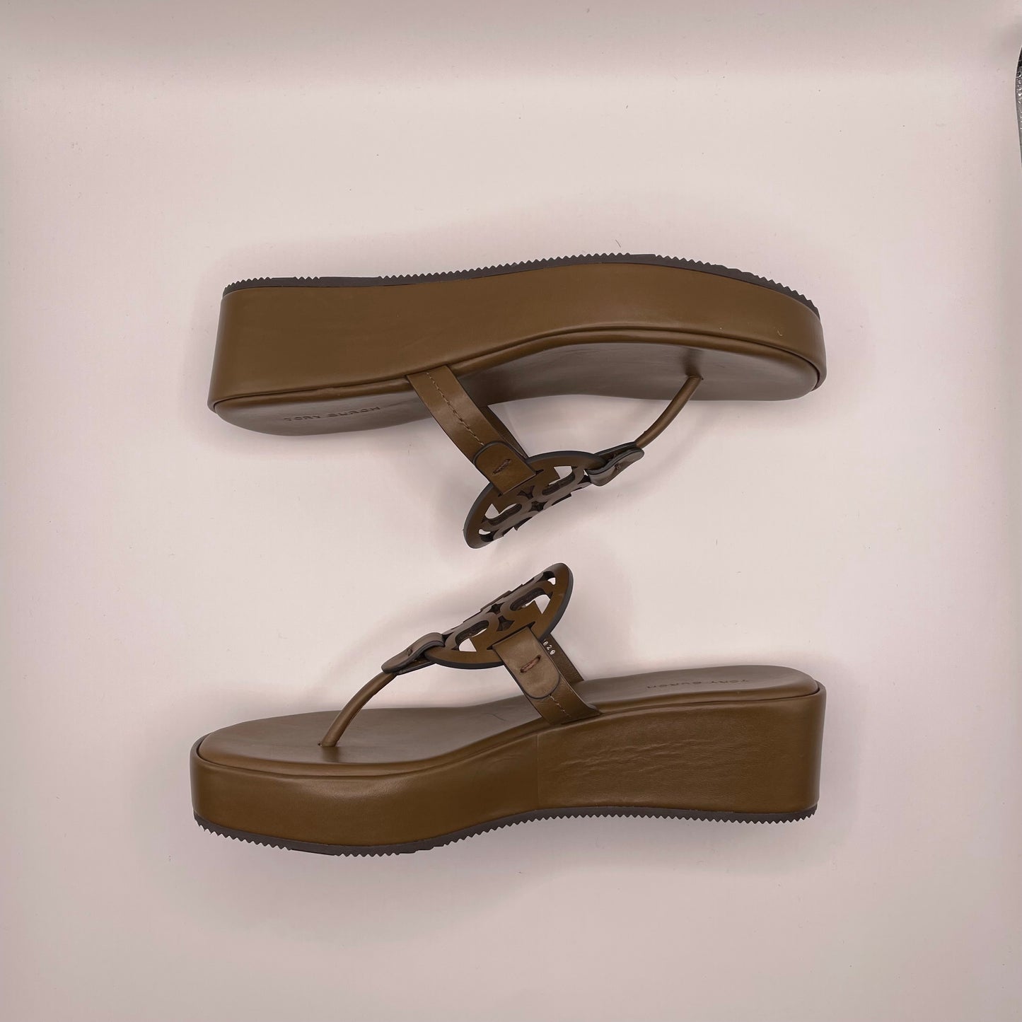 Chocolate Tory Burch Wedge Sandal , 7