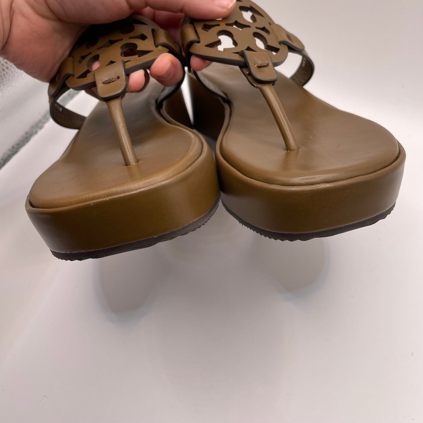 Chocolate Tory Burch Wedge Sandal , 7