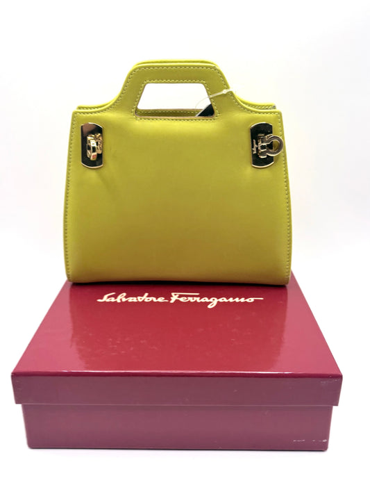 Chartreuse Ferragamo Purse Wana mini W box\- NO CHAIN