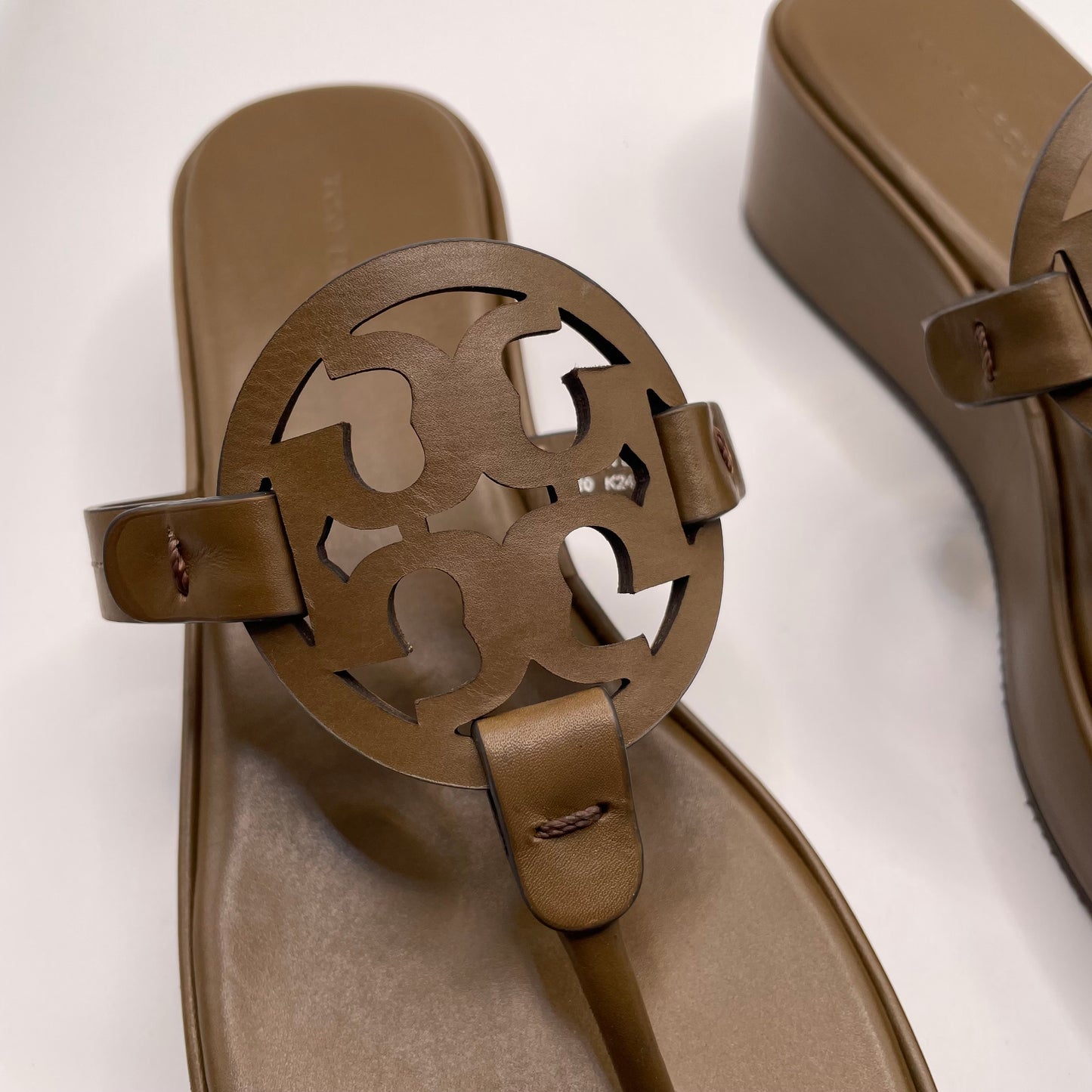 Chocolate Tory Burch Wedge Sandal , 7