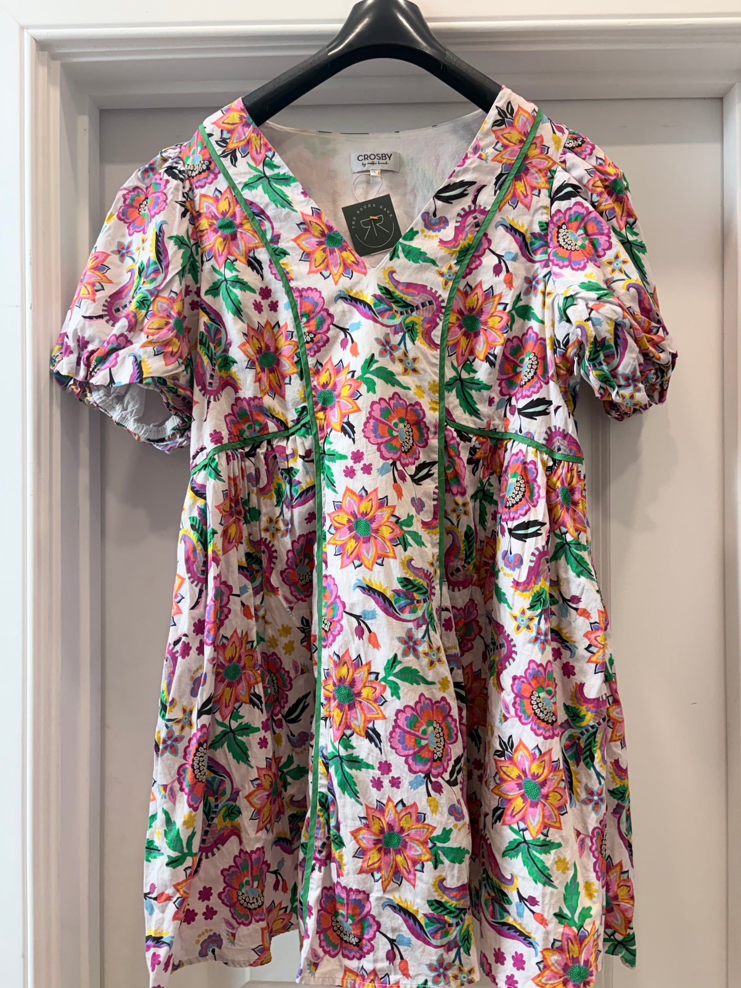 Bright Floral  Crosby  Dress Kilby Dress\- 100% cotton , L