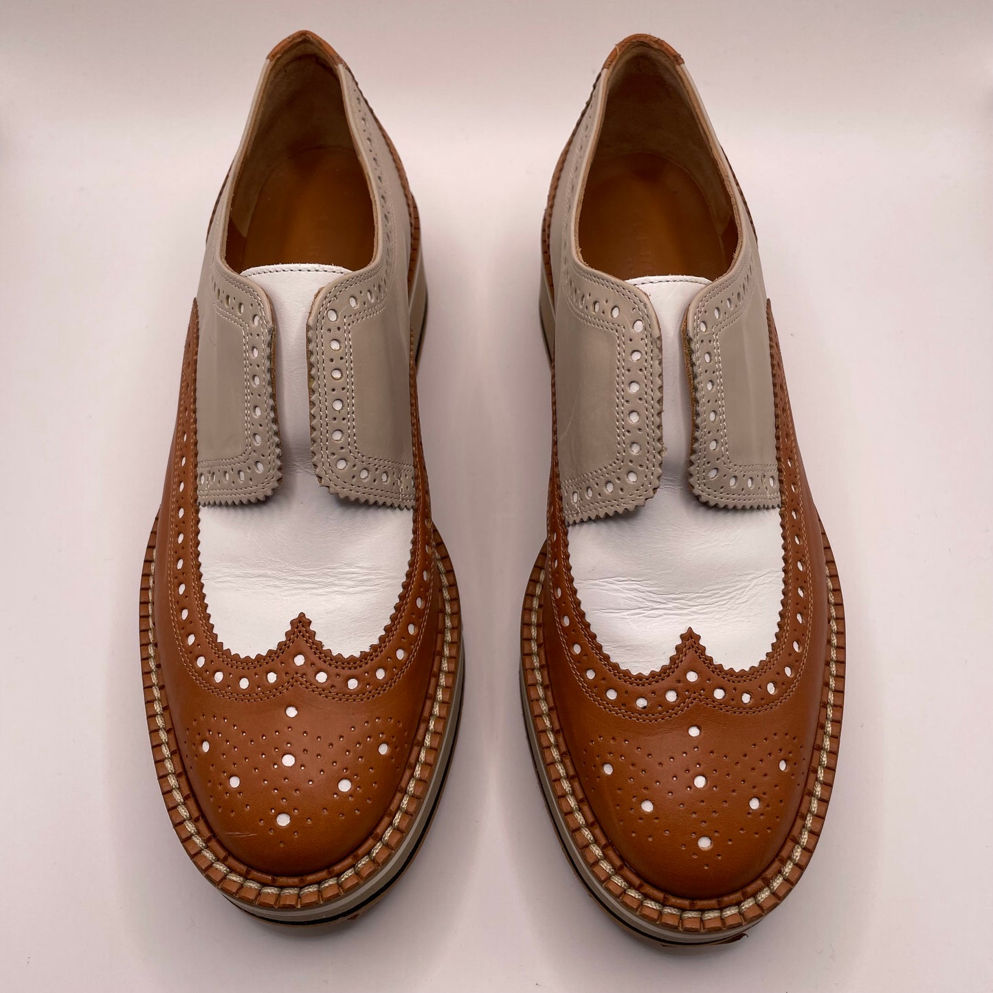 Tan/Sienna/white  Clergerie Paris  Platform Brogues Clergerie Paris becka, box, 9
