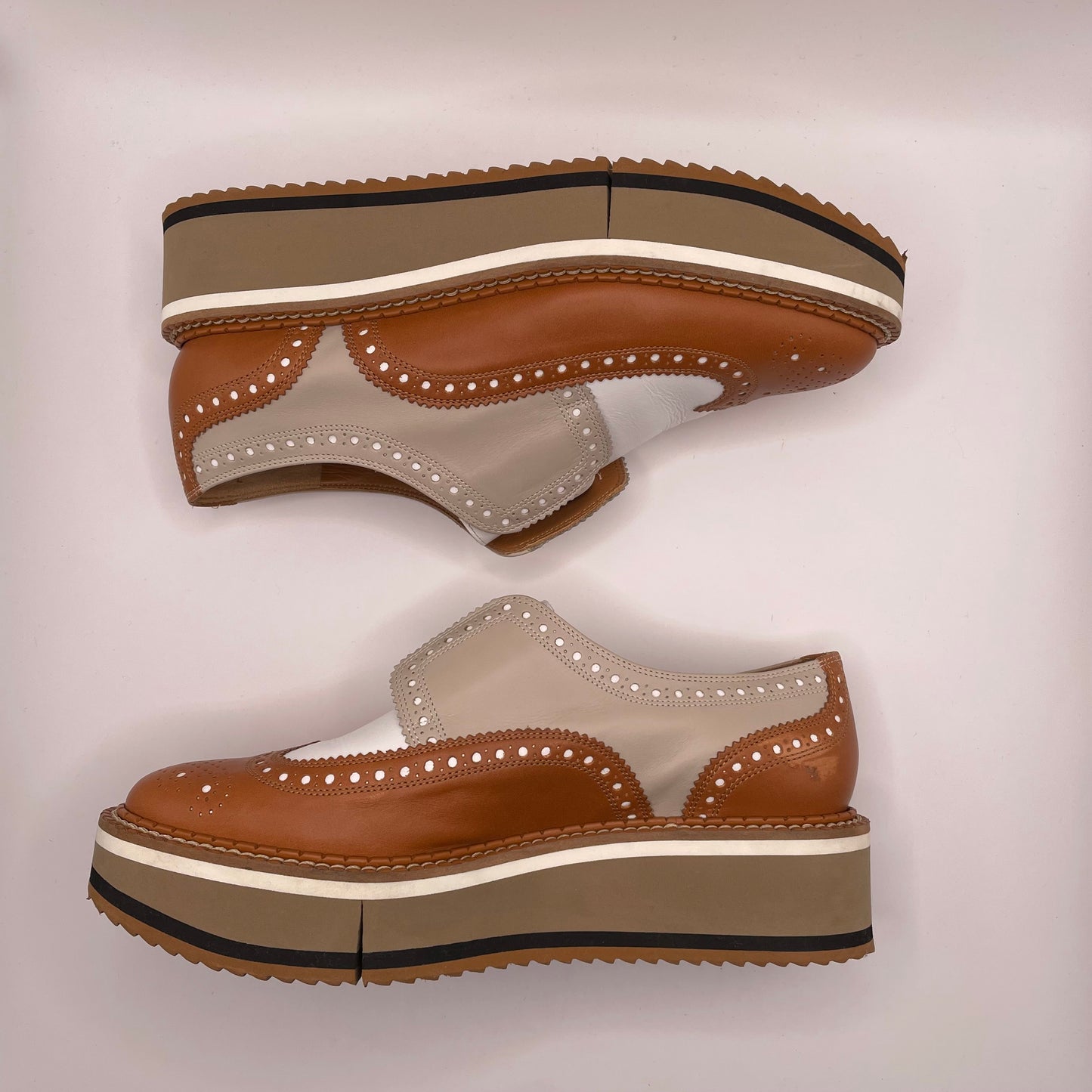 Tan/Sienna/white  Clergerie Paris  Platform Brogues Clergerie Paris becka, box, 9