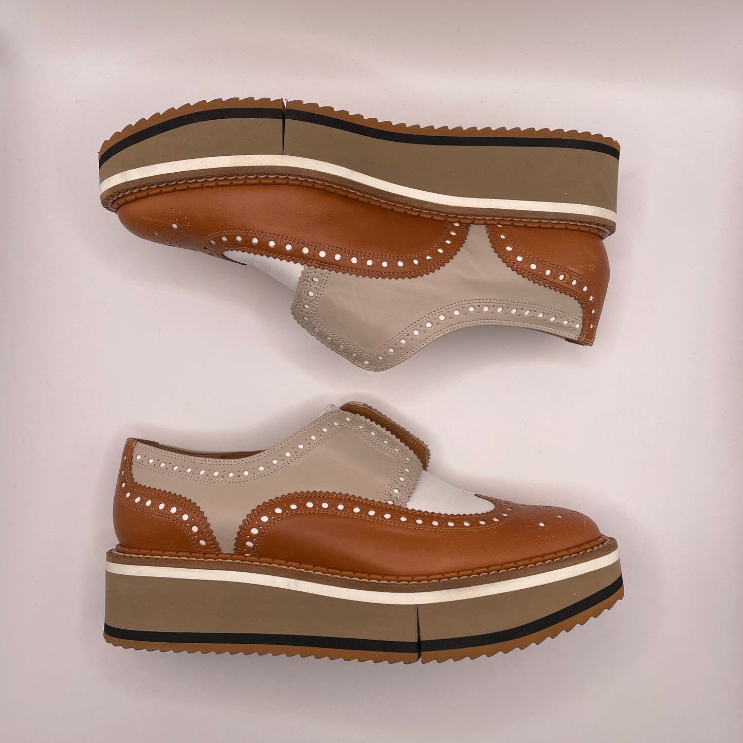 Tan/Sienna/white  Clergerie Paris  Platform Brogues Clergerie Paris becka, box, 9