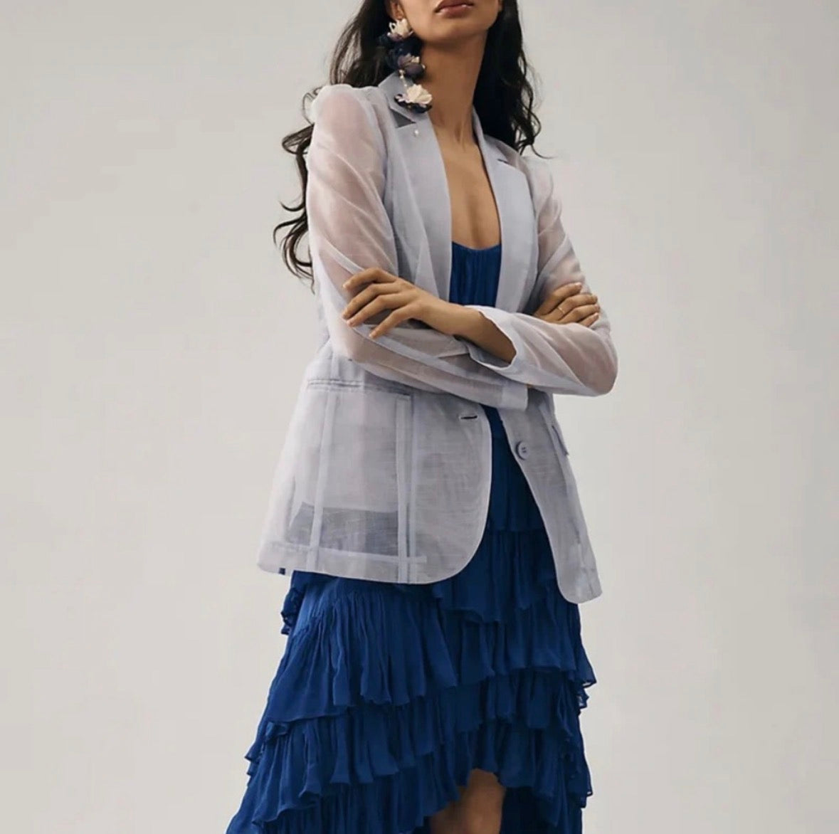 Powder Blue DOLAN Blazer Sheer, NWT , s
